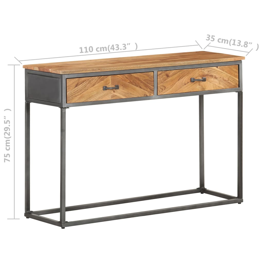 Konsolipöytä 110x35x75 cm täysi akaasiapuu - Sisustajankoti.fi