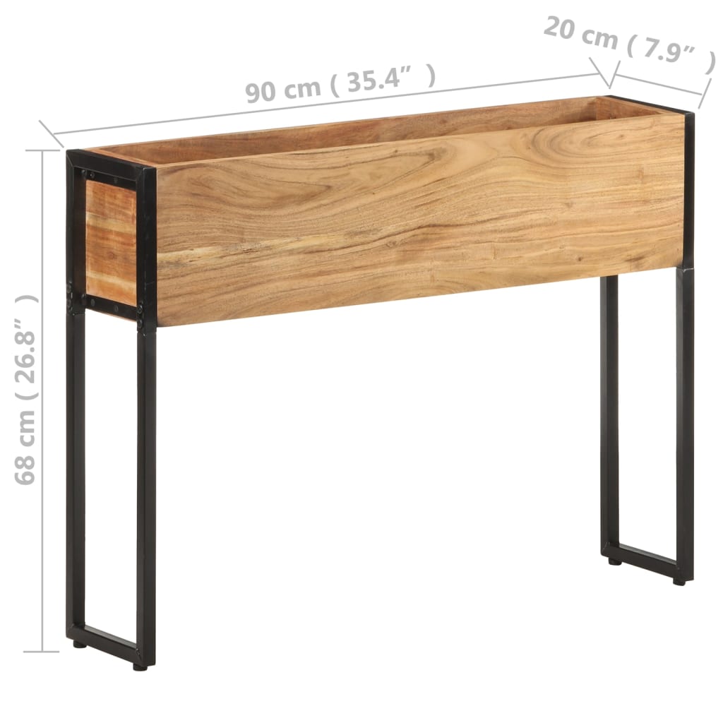 Kukkalaatikko 90x20x68 cm täysi akaasiapuu - Sisustajankoti.fi