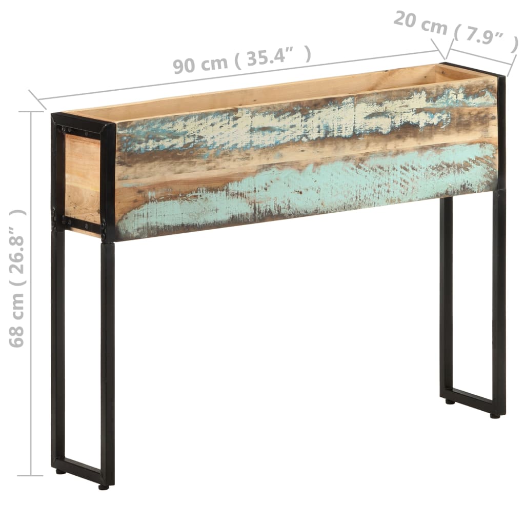 Kukkalaatikko 90x20x68 cm kierrätetty täyspuu - Sisustajankoti.fi