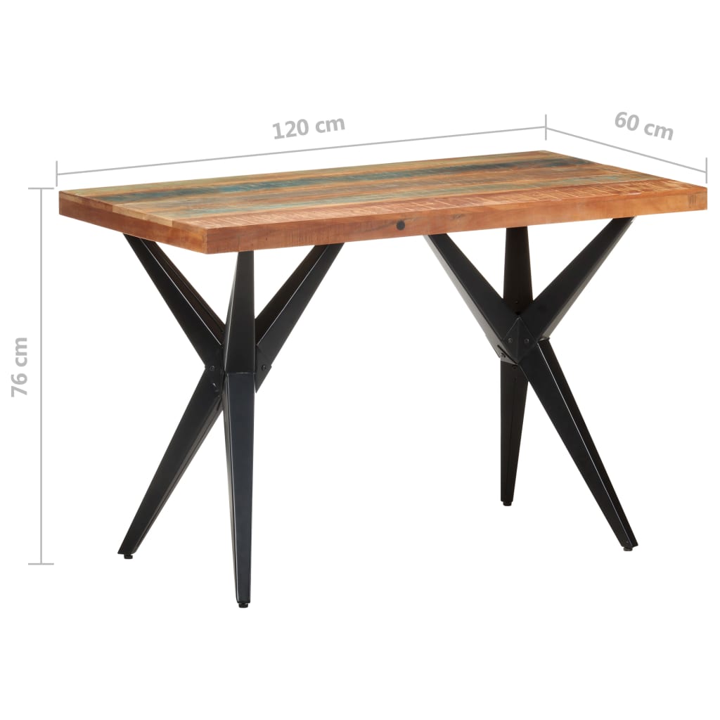 Ruokapöytä 120x60x76 cm täysi kierrätetty puu - Sisustajankoti.fi