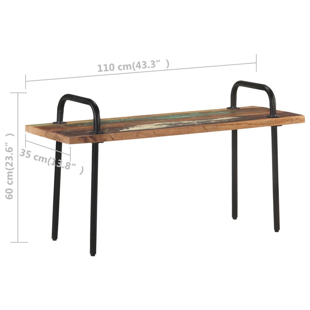 Penkki 110 cm kierrätetty täyspuu - Sisustajankoti.fi