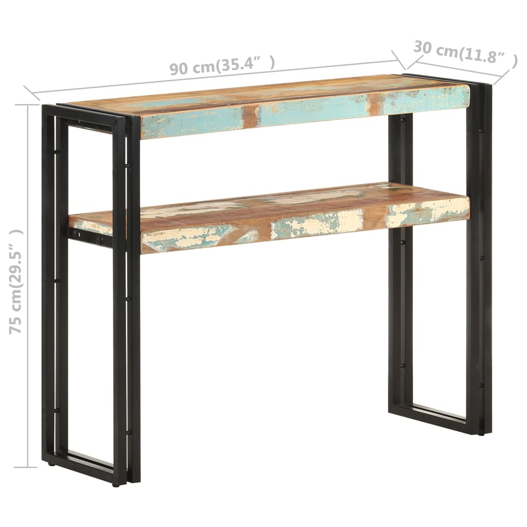 Konsolipöytä 90x30x75 cm kierrätetty täyspuu - Sisustajankoti.fi