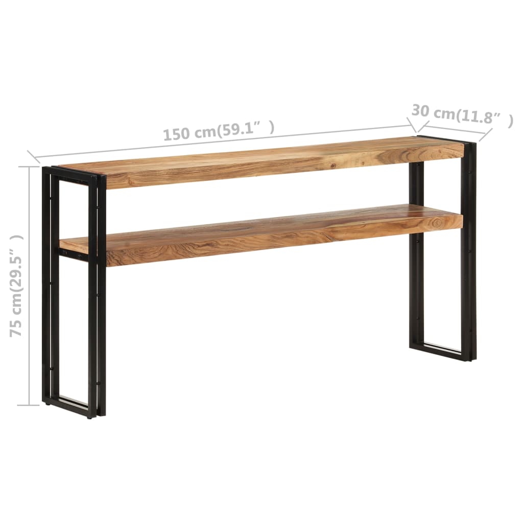 Konsolipöytä 150x30x75 cm täysi akaasiapuu - Sisustajankoti.fi