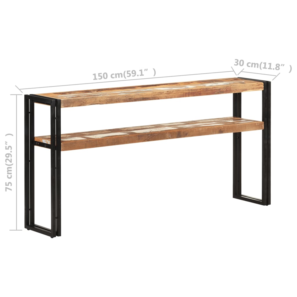 Konsolipöytä 150x30x75 cm kierrätetty täyspuu - Sisustajankoti.fi