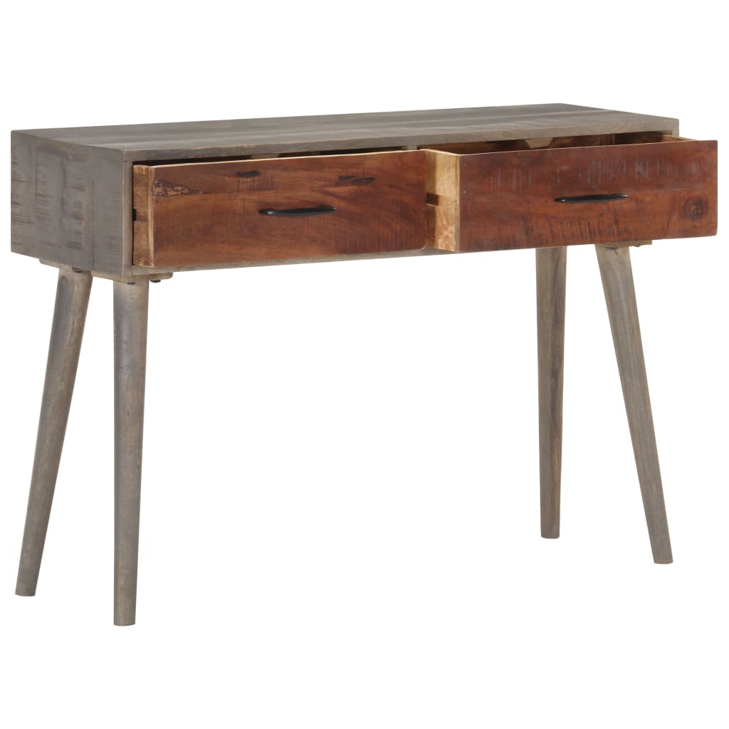 Konsolipöytä harmaa 110x35x75 cm täysi karkea mangopuu - Sisustajankoti.fi