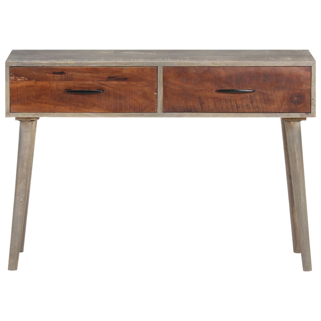 Konsolipöytä harmaa 110x35x75 cm täysi karkea mangopuu - Sisustajankoti.fi