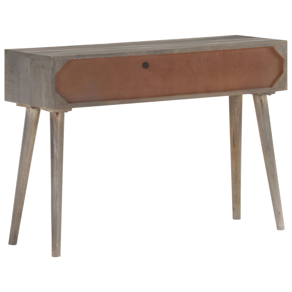 Konsolipöytä harmaa 110x35x75 cm täysi karkea mangopuu - Sisustajankoti.fi
