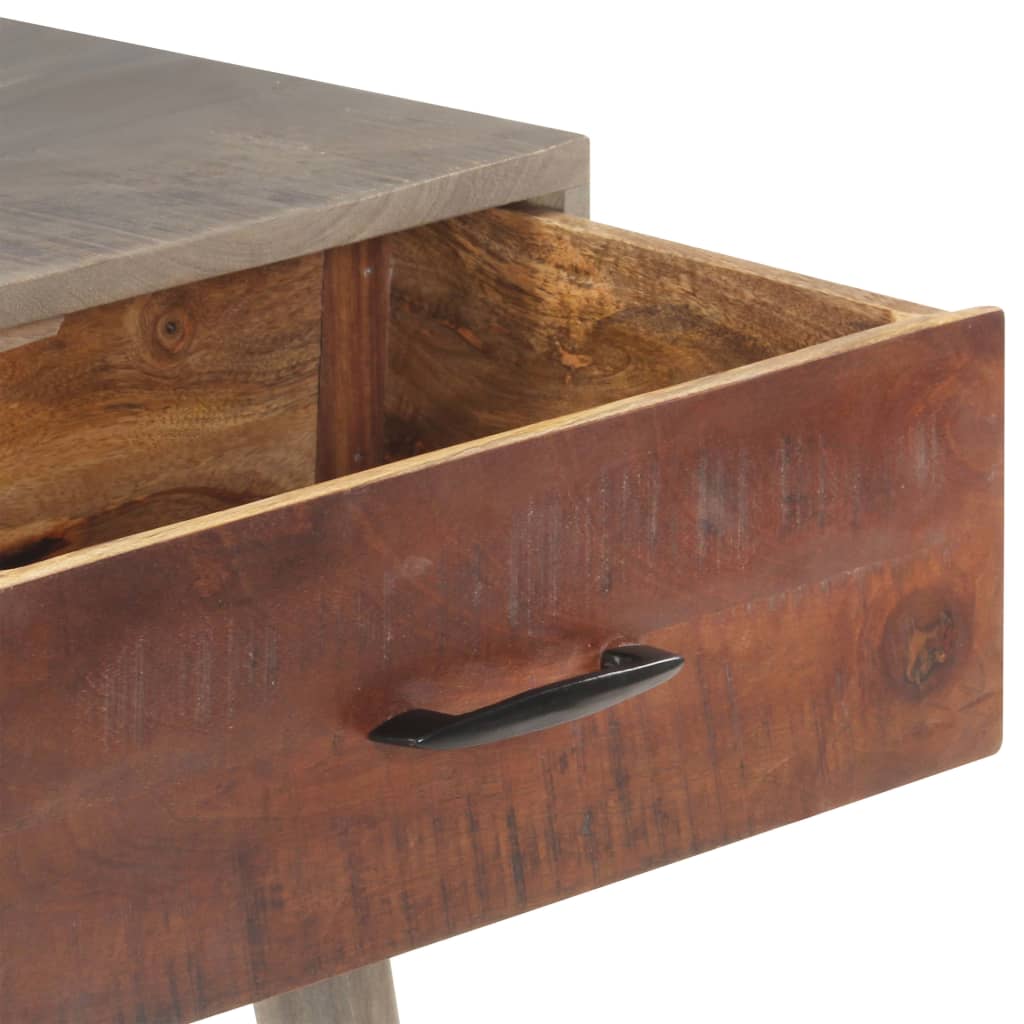 Konsolipöytä harmaa 110x35x75 cm täysi karkea mangopuu - Sisustajankoti.fi