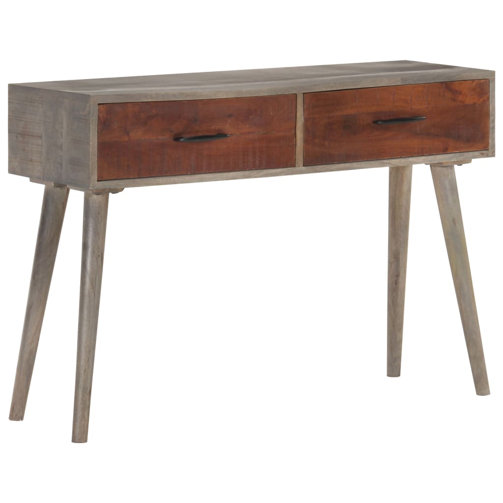 Konsolipöytä harmaa 110x35x75 cm täysi karkea mangopuu - Sisustajankoti.fi