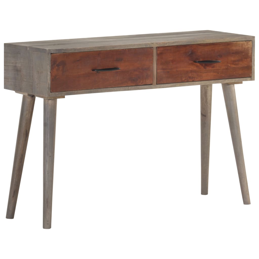 Konsolipöytä harmaa 110x35x75 cm täysi karkea mangopuu - Sisustajankoti.fi