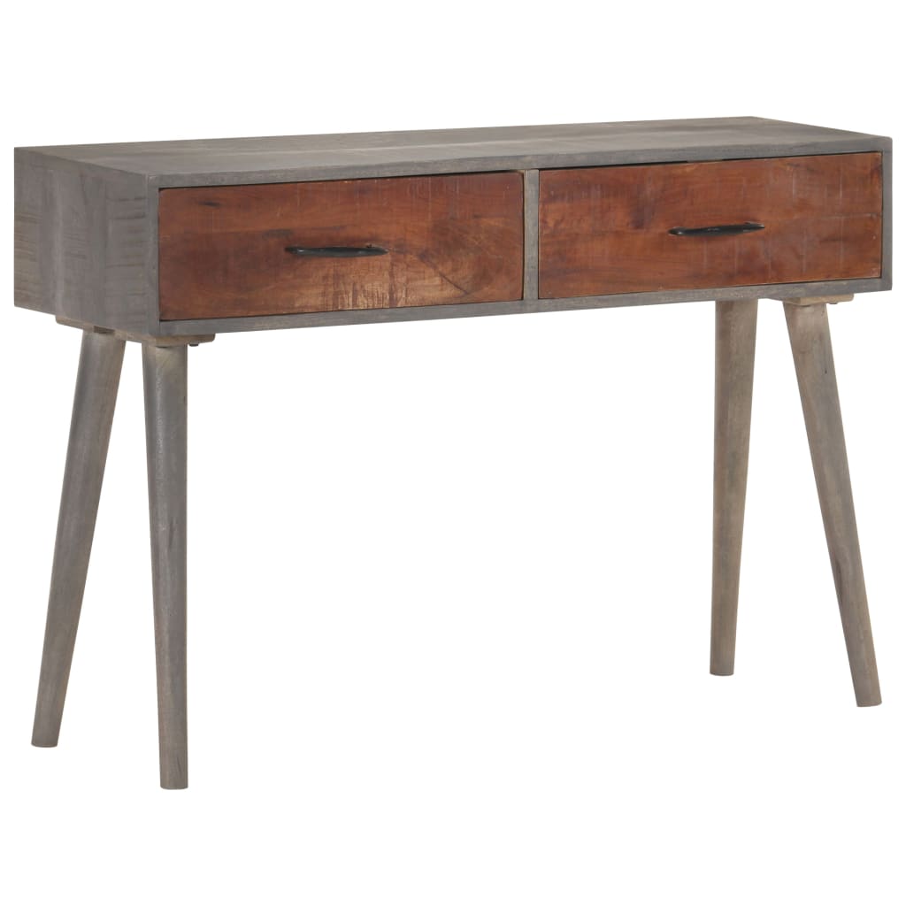Konsolipöytä harmaa 110x35x75 cm täysi karkea mangopuu - Sisustajankoti.fi