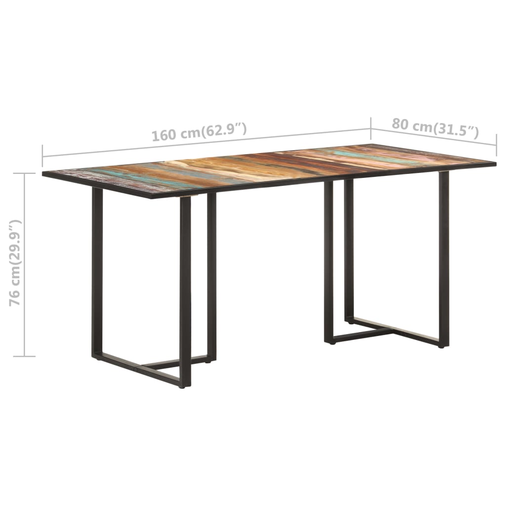 Ruokapöytä 160 cm kierrätetty täyspuu - Sisustajankoti.fi