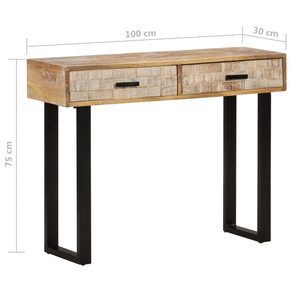 Konsolipöytä 100x30x75 cm täysi mangopuu - Sisustajankoti.fi