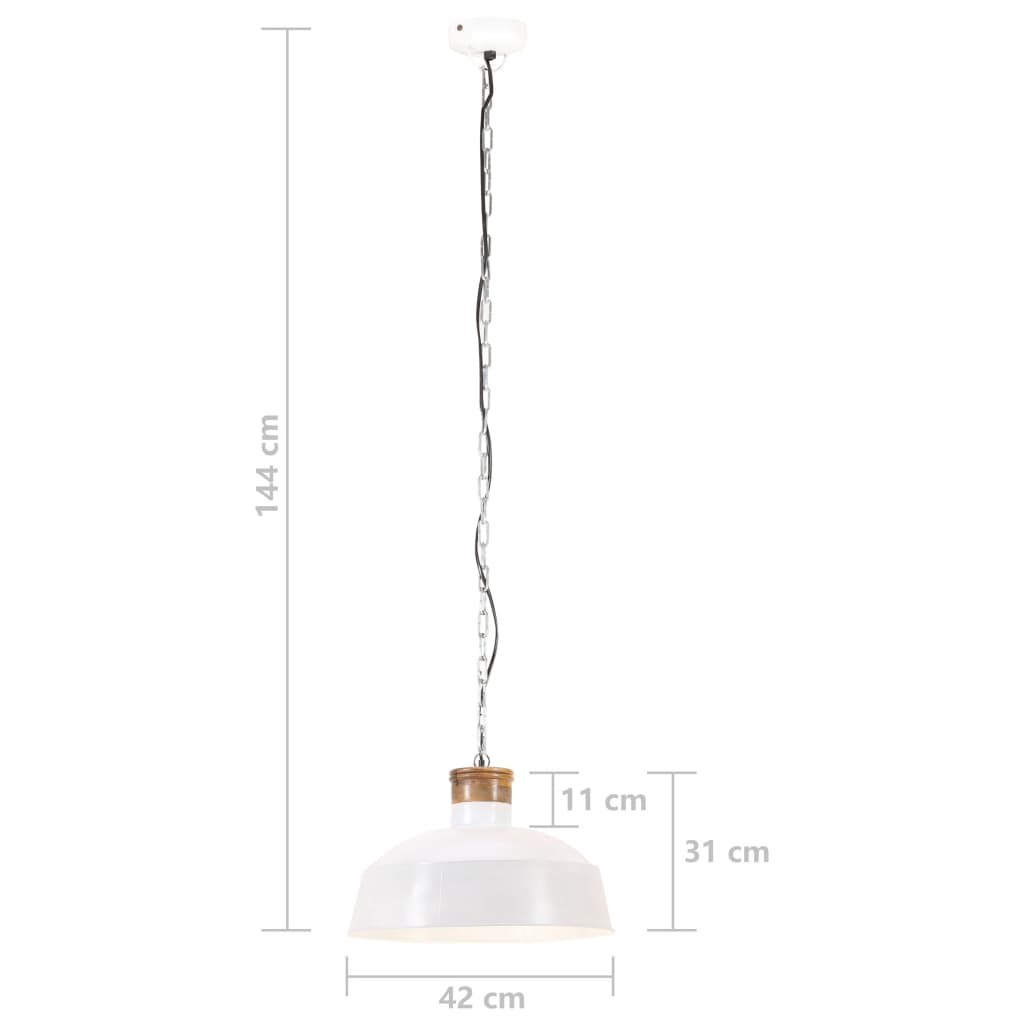 Teollistyylinen riippuvalaisin 42 cm valkoinen E27 - Sisustajankoti.fi