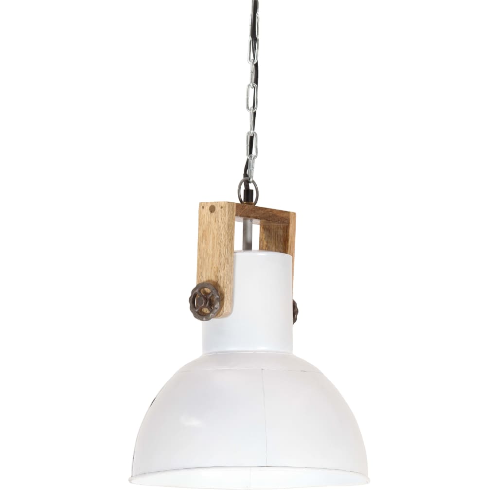 Teollistyylinen riippuvalaisin 25 W valk. pyöreä mango 32cm E27 - Sisustajankoti.fi