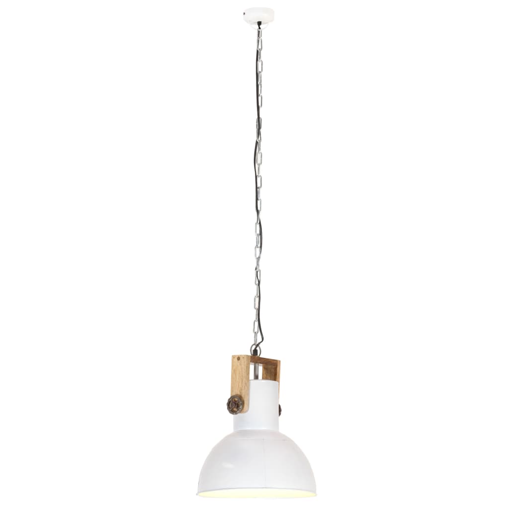 Teollistyylinen riippuvalaisin 25 W valk. pyöreä mango 32cm E27 - Sisustajankoti.fi