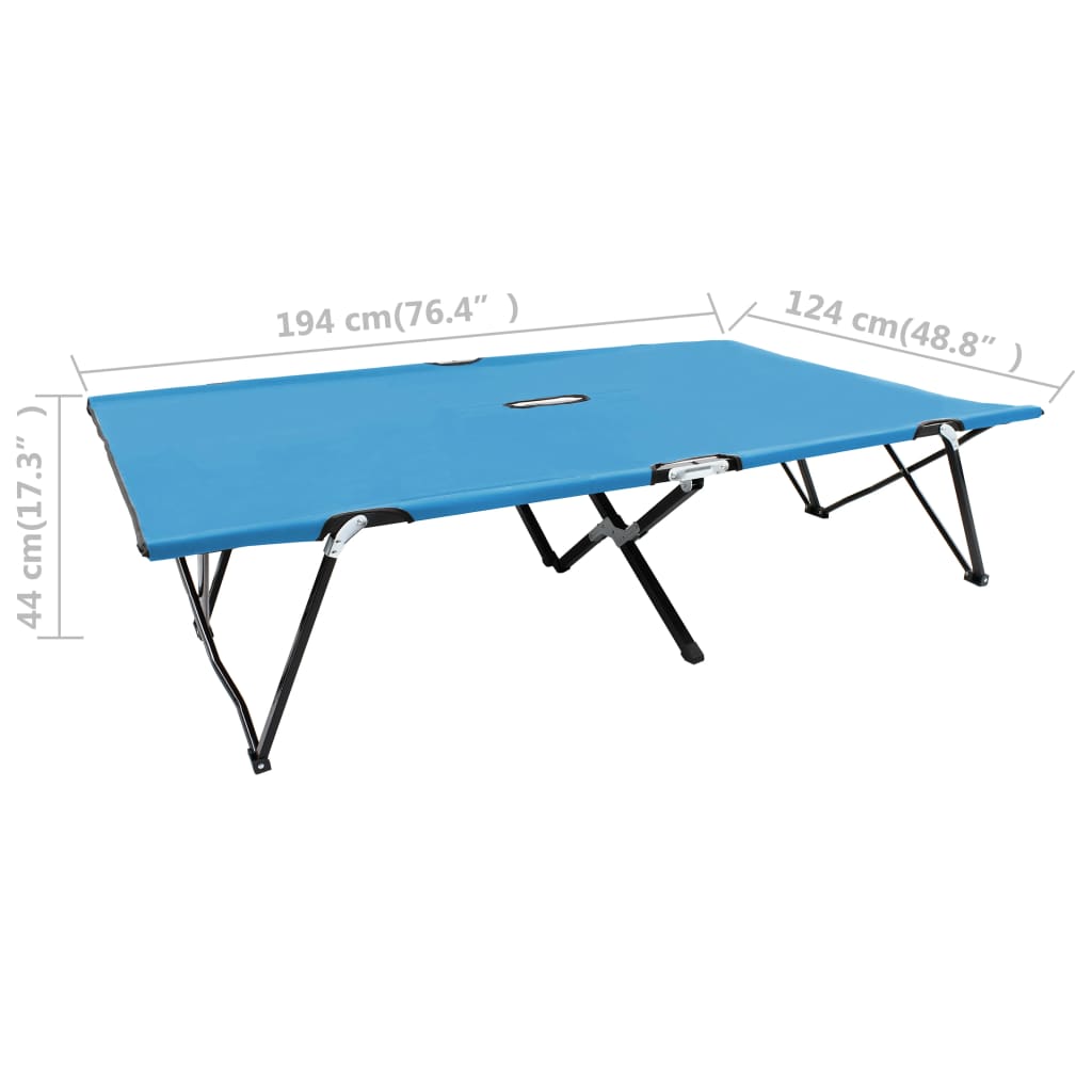 Kahden hengen kokoontaitettava aurinkotuoli sininen teräs - Sisustajankoti.fi