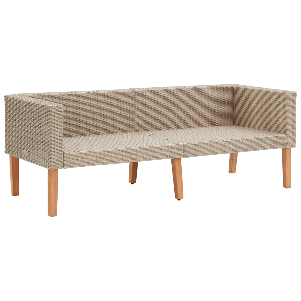 2-istuttava Puutarhasohva tyynyillä polyrottinki beige - Sisustajankoti.fi