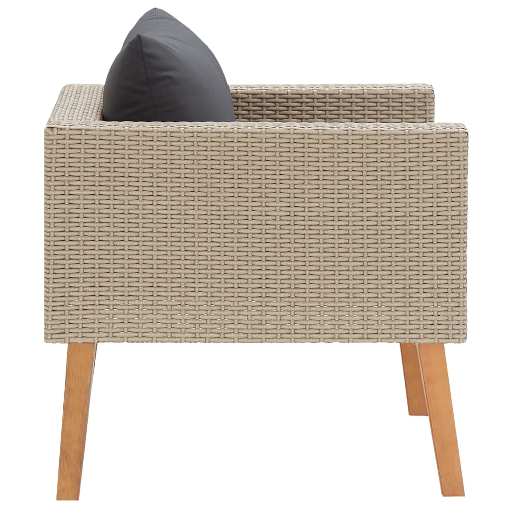 Puutarhan lepotuoli tyynyillä polyrottinki beige - Sisustajankoti.fi