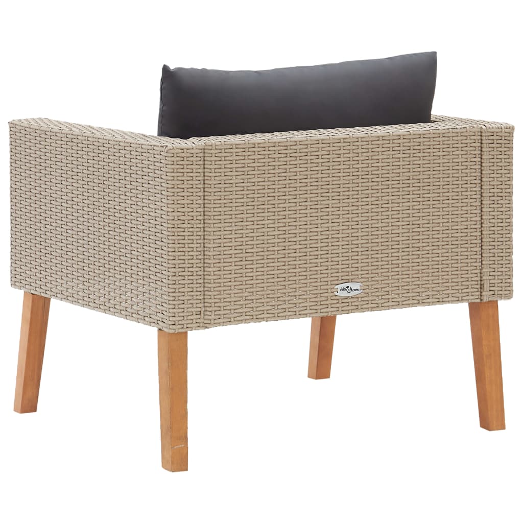 Puutarhan lepotuoli tyynyillä polyrottinki beige - Sisustajankoti.fi