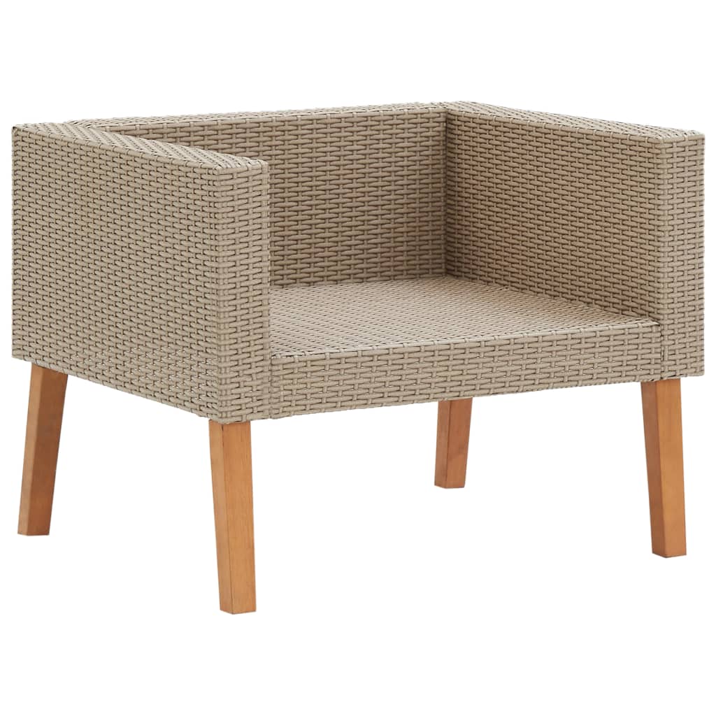 Puutarhan lepotuoli tyynyillä polyrottinki beige - Sisustajankoti.fi