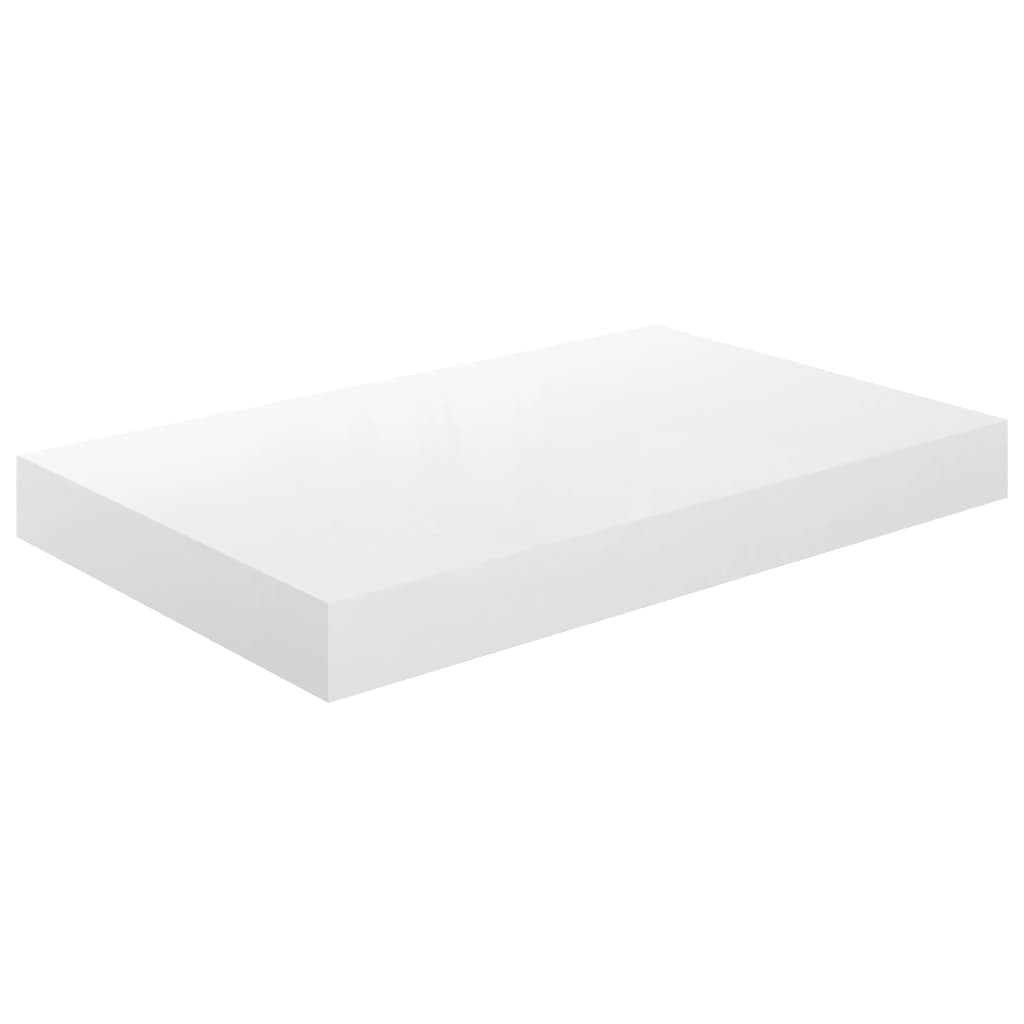 Kelluva seinähylly korkeakiilto valkoinen 40x23x3,8 cm MDF - Sisustajankoti.fi
