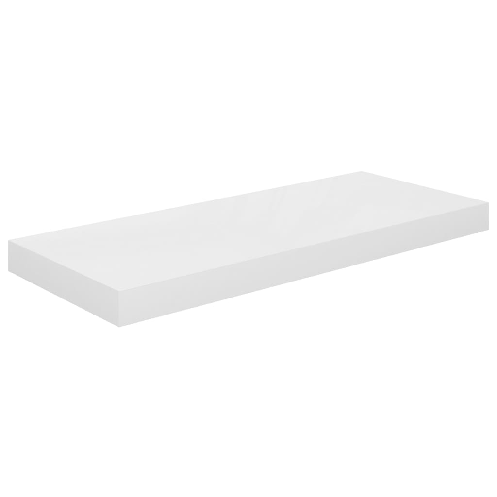 Kelluva seinähylly korkeakiilto valkoinen 60x23,5x3,8 cm MDF - Sisustajankoti.fi