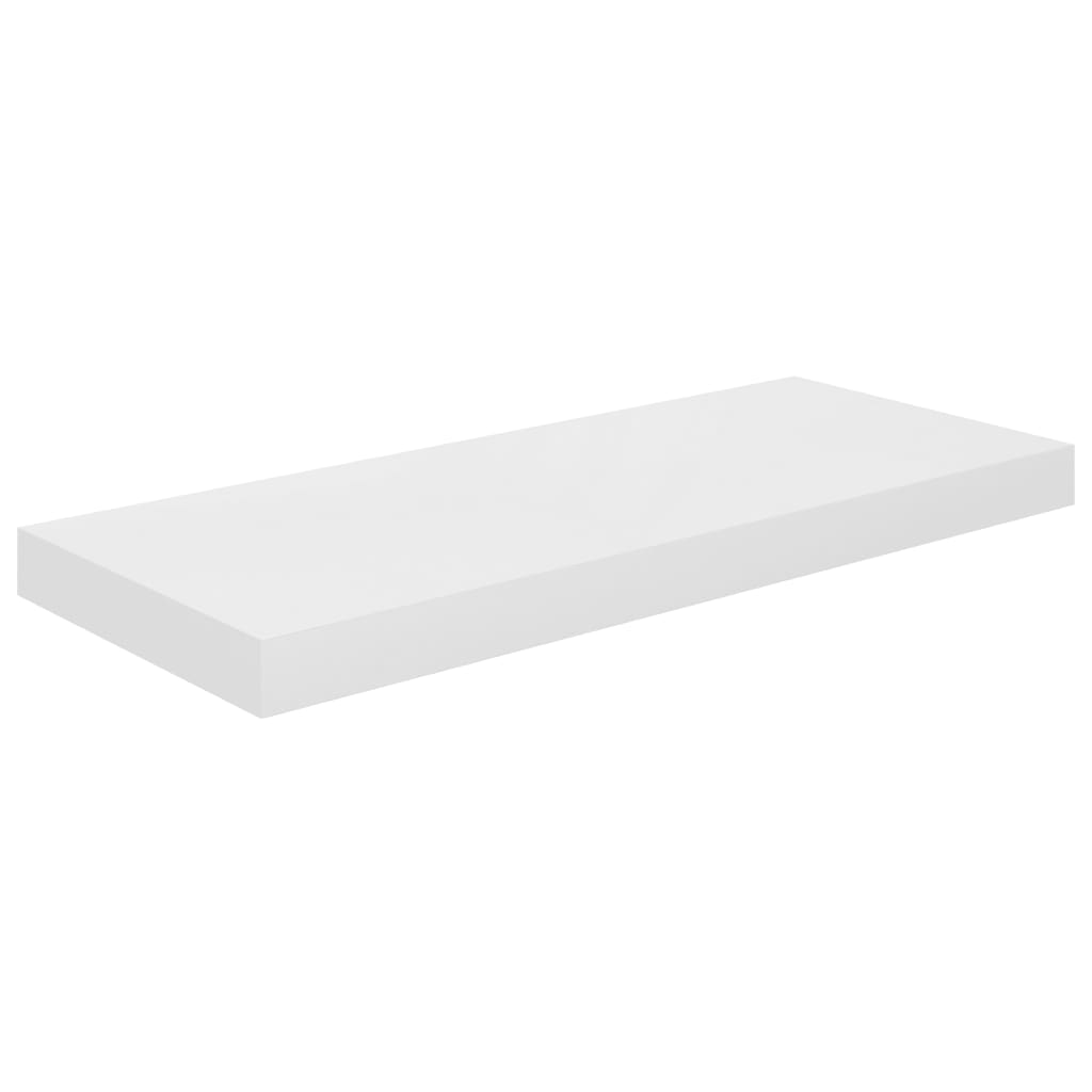 Kelluvat seinähyllyt 2kpl korkeakiilto valk. 60x23,5x3,8 cm MDF - Sisustajankoti.fi