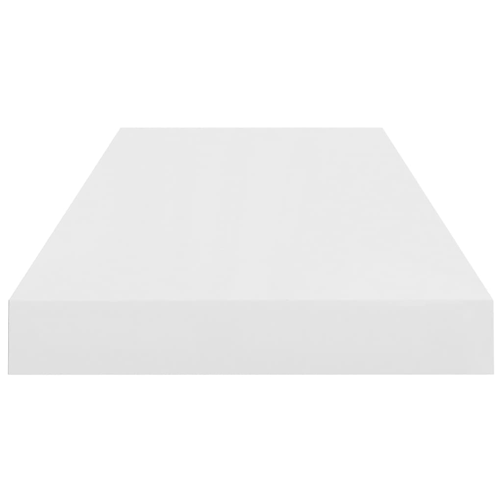 Kelluvat seinähyllyt 2kpl korkeakiilto valk. 60x23,5x3,8 cm MDF - Sisustajankoti.fi