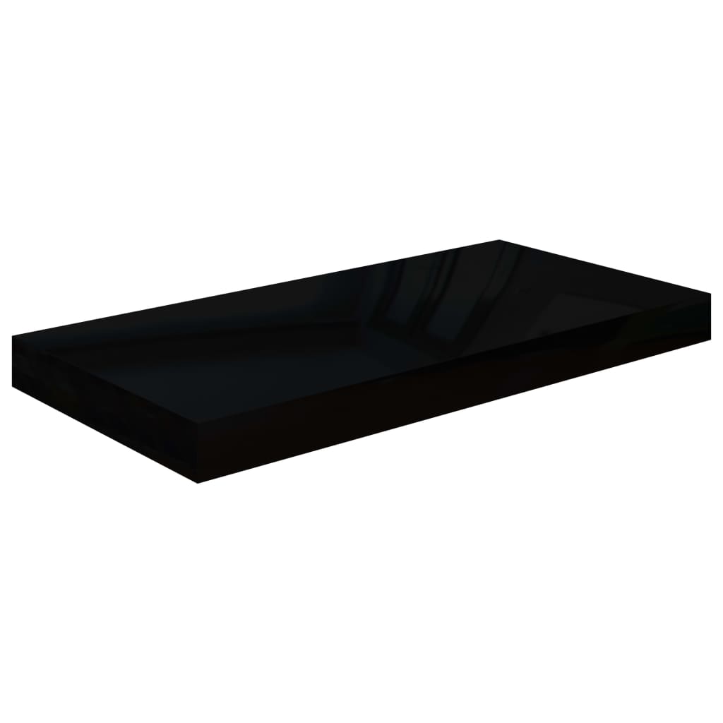Kelluva seinähylly korkeakiilto musta 50x23x3,8 cm - Sisustajankoti.fi