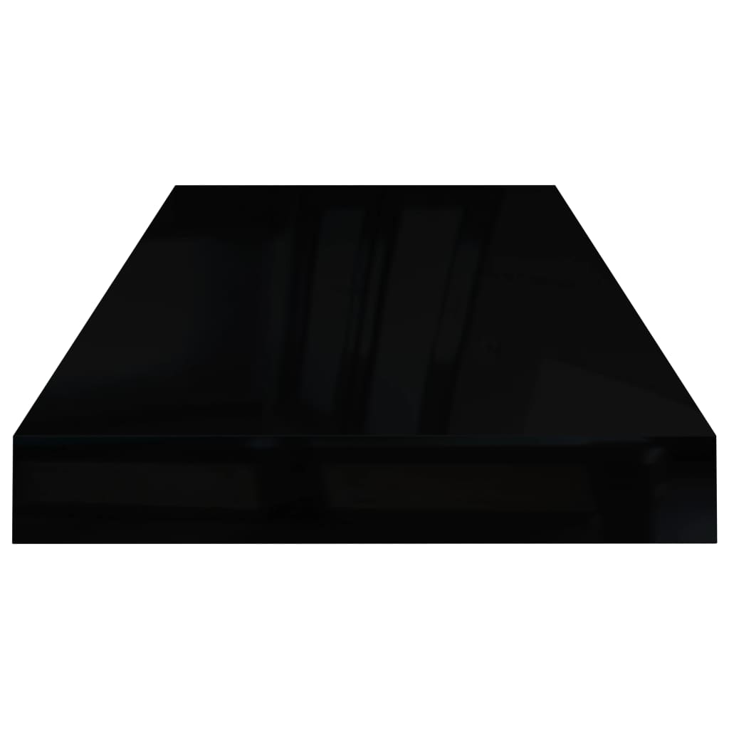 Kelluva seinähylly korkeakiilto musta 60x23,5x3,8 cm MDF - Sisustajankoti.fi