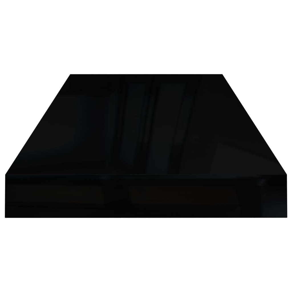 Kelluvat seinähyllyt 2kpl kork.kiilto musta 60x23,5x3,8 cm - Sisustajankoti.fi