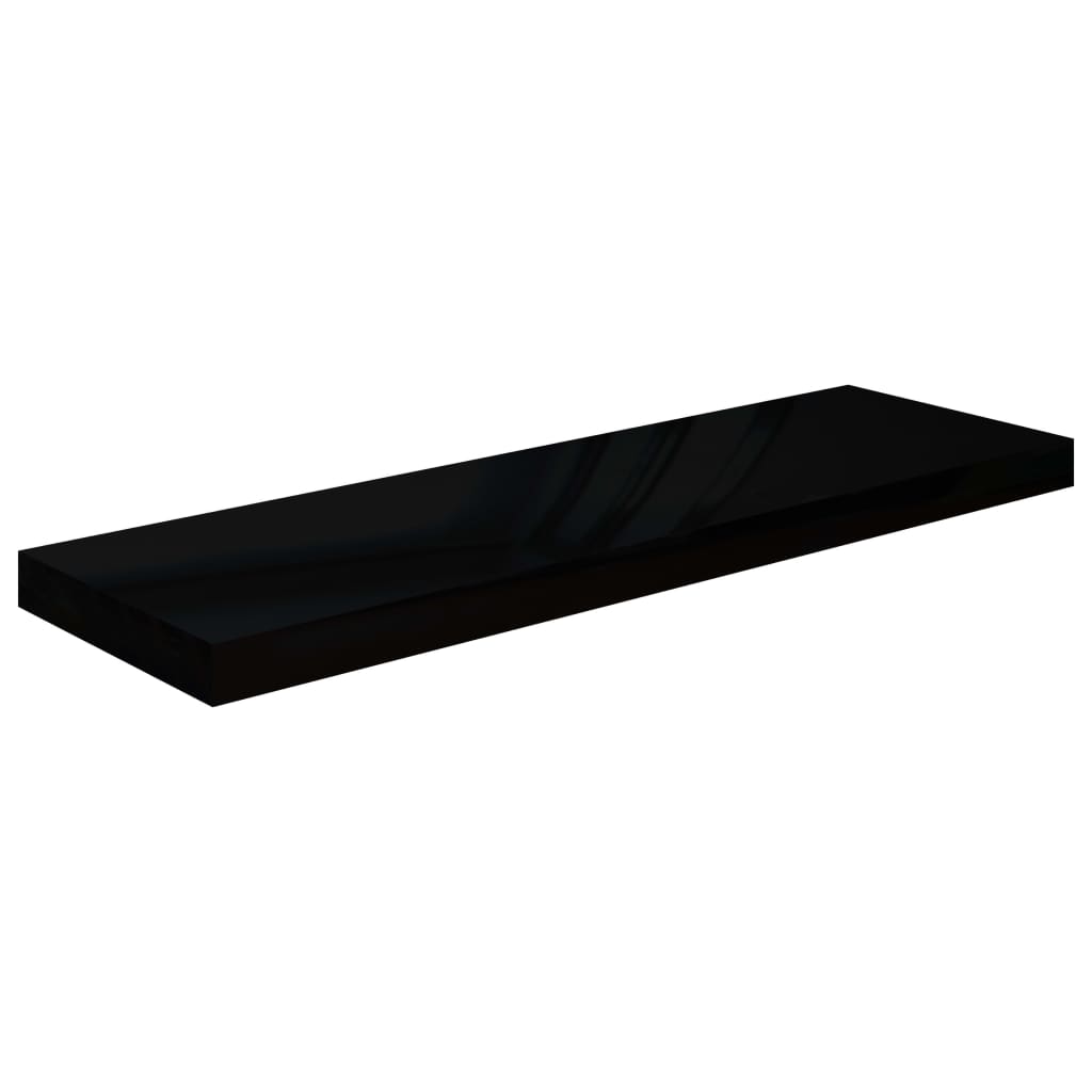 Kelluvat seinähyllyt 4 kpl korkeakiilto musta 80x23,5x3,8cm - Sisustajankoti.fi