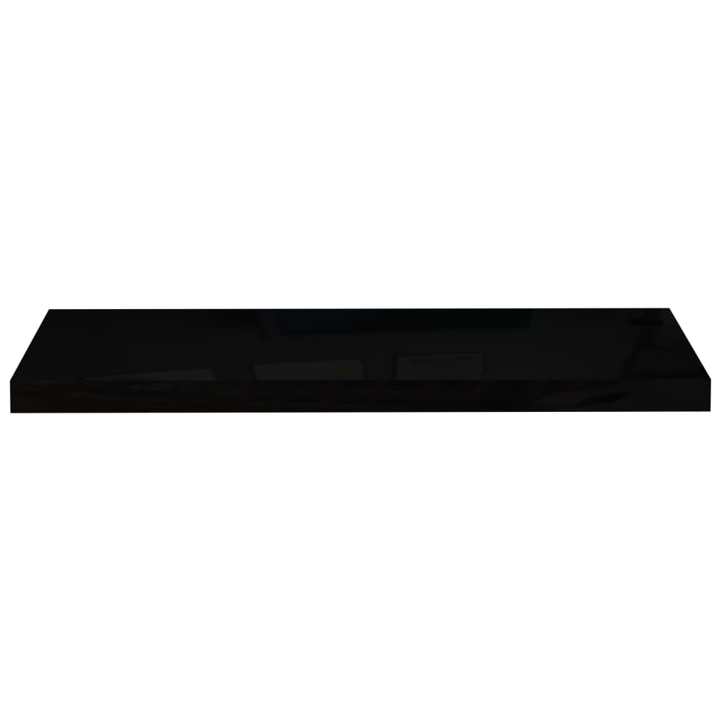 Kelluvat seinähyllyt 4 kpl korkeakiilto musta 80x23,5x3,8cm - Sisustajankoti.fi