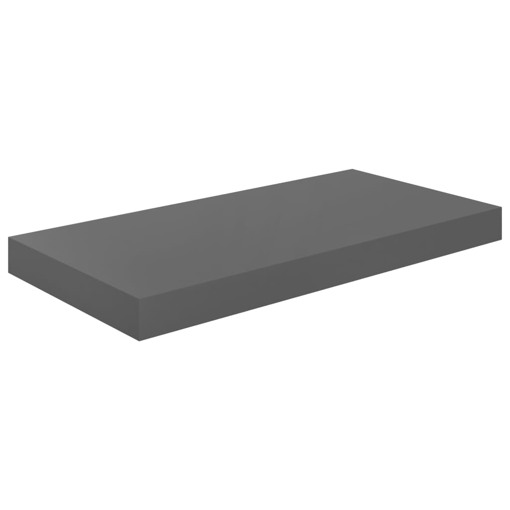 Kelluva seinähylly korkeakiilto harmaa 50x23x3,8 cm MDF - Sisustajankoti.fi