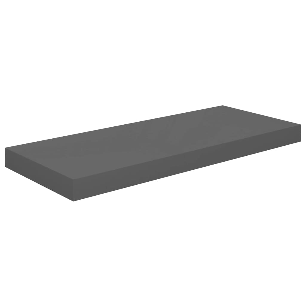 Kelluvat seinähyllyt 2kpl kork.kiilto harmaa 60x23,5x3,8cm MDF - Sisustajankoti.fi