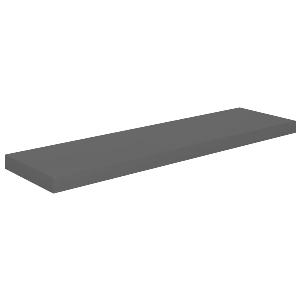 Kelluvat seinähyllyt 4kpl korkeakiilto harmaa 90x23,5x3,8cm MDF - Sisustajankoti.fi
