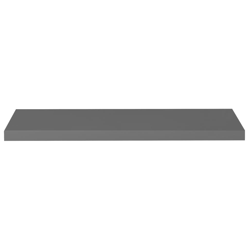 Kelluvat seinähyllyt 4kpl korkeakiilto harmaa 90x23,5x3,8cm MDF - Sisustajankoti.fi