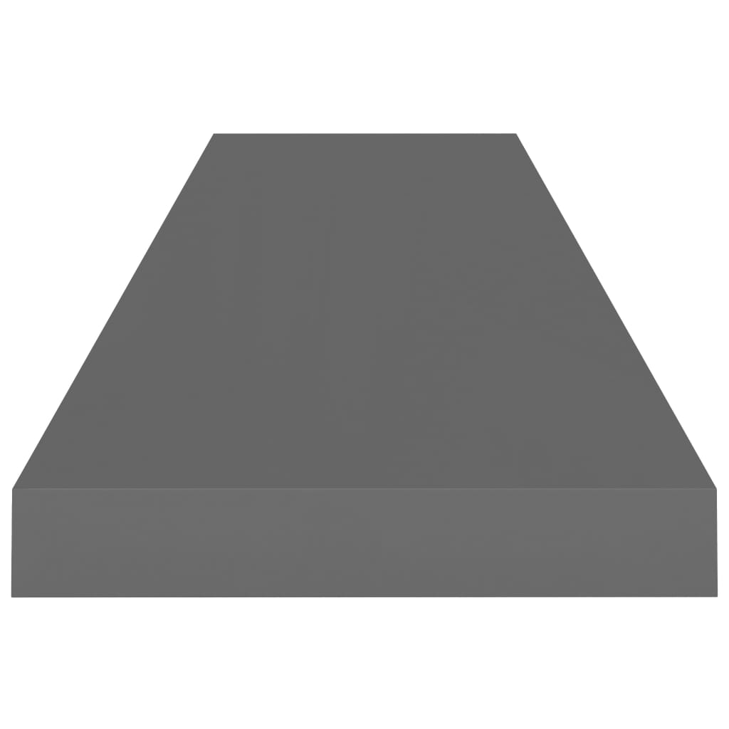 Kelluvat seinähyllyt 4kpl korkeakiilto harmaa 90x23,5x3,8cm MDF - Sisustajankoti.fi