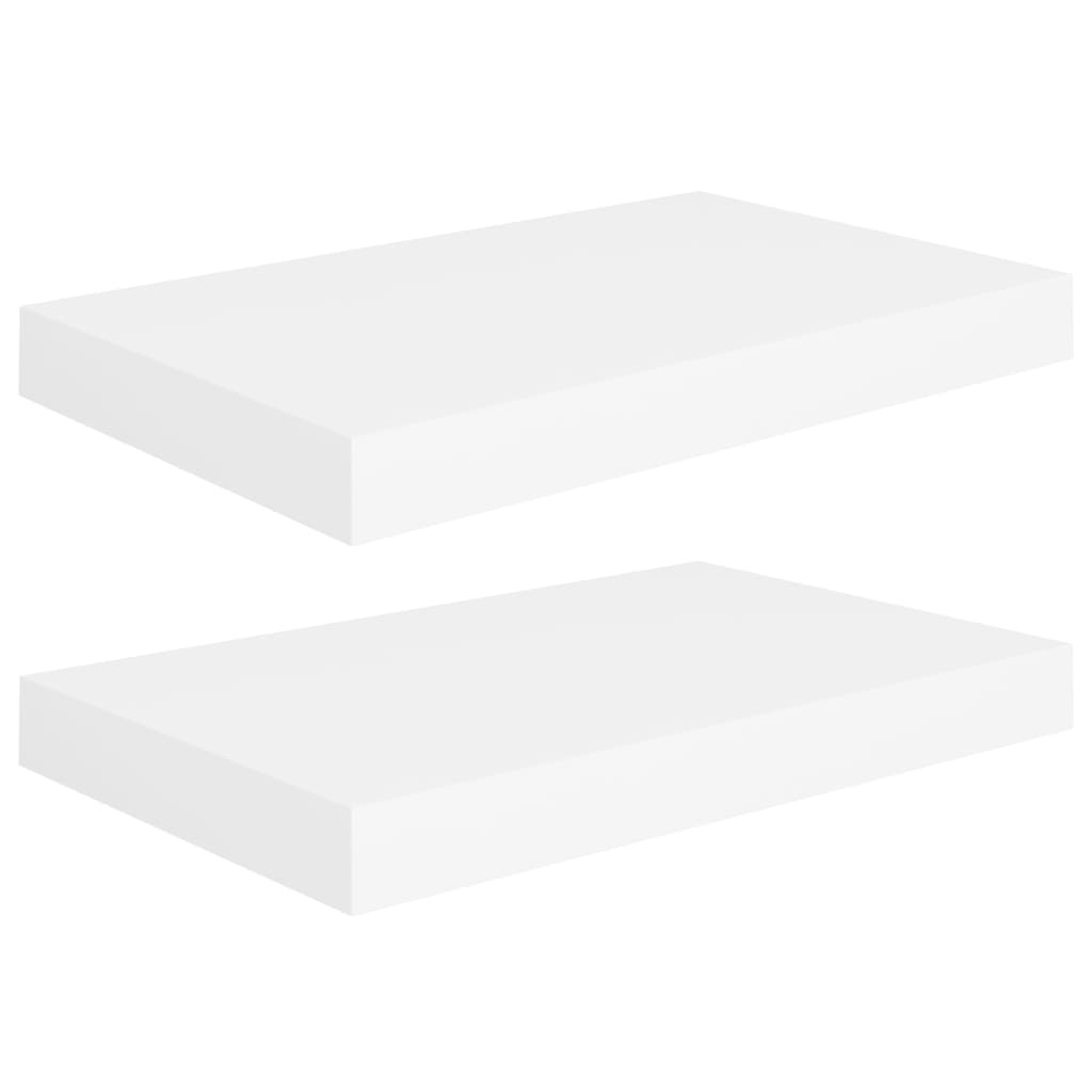 Kelluvat seinähyllyt 2 kpl valkoinen 40x23x3,8 cm MDF - Sisustajankoti.fi