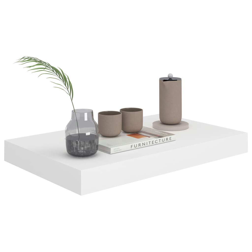 Kelluvat seinähyllyt 2 kpl valkoinen 40x23x3,8 cm MDF - Sisustajankoti.fi