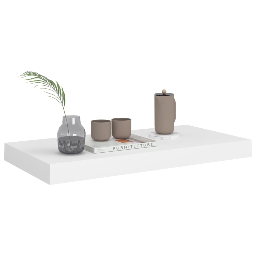 Kelluva seinähylly valkoinen 50x23x3,8 cm MDF - Sisustajankoti.fi