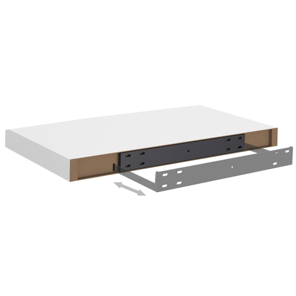 Kelluvat seinähyllyt kpl valkoinen 50x23x3,8 cm MDF - Sisustajankoti.fi