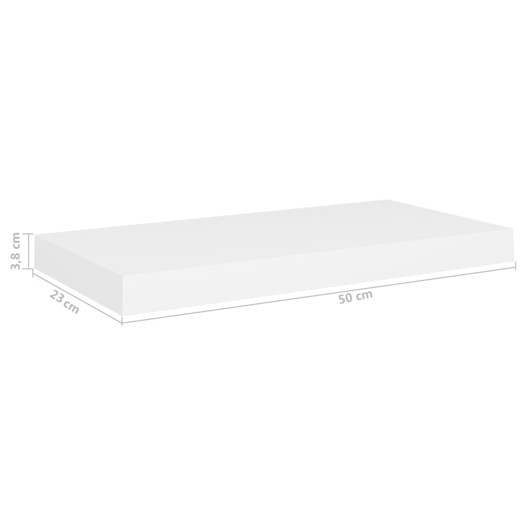 Kelluvat seinähyllyt kpl valkoinen 50x23x3,8 cm MDF - Sisustajankoti.fi
