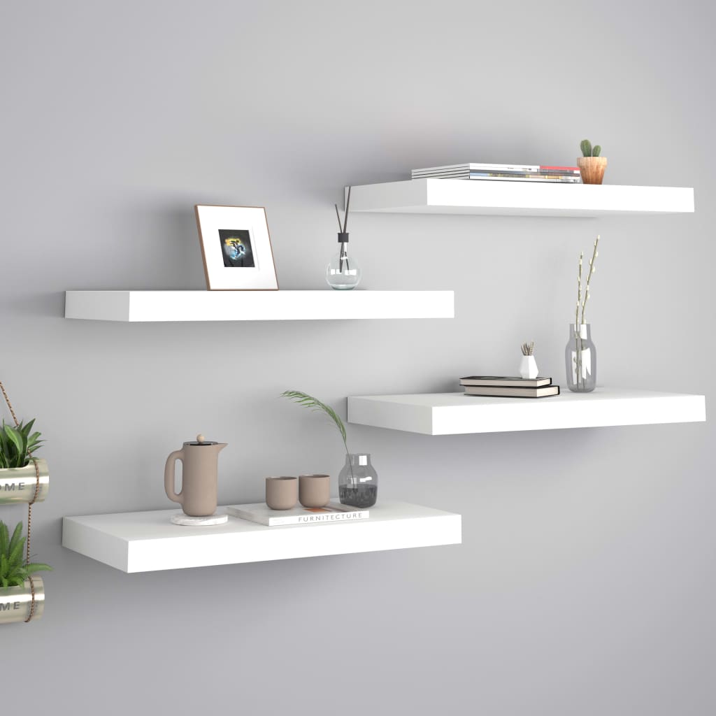 Kelluvat seinähyllyt kpl valkoinen 50x23x3,8 cm MDF - Sisustajankoti.fi