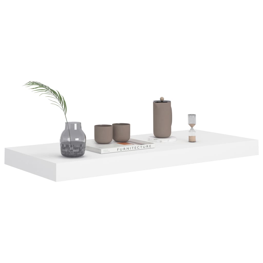 Kelluva seinähylly valkoinen 60x23,5x3,8 cm MDF - Sisustajankoti.fi