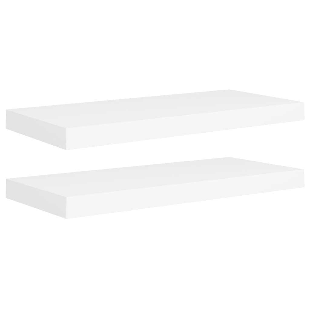 Kelluvat seinähyllyt 2 kpl valkoinen 60x23,5x3,8 cm MDF - Sisustajankoti.fi