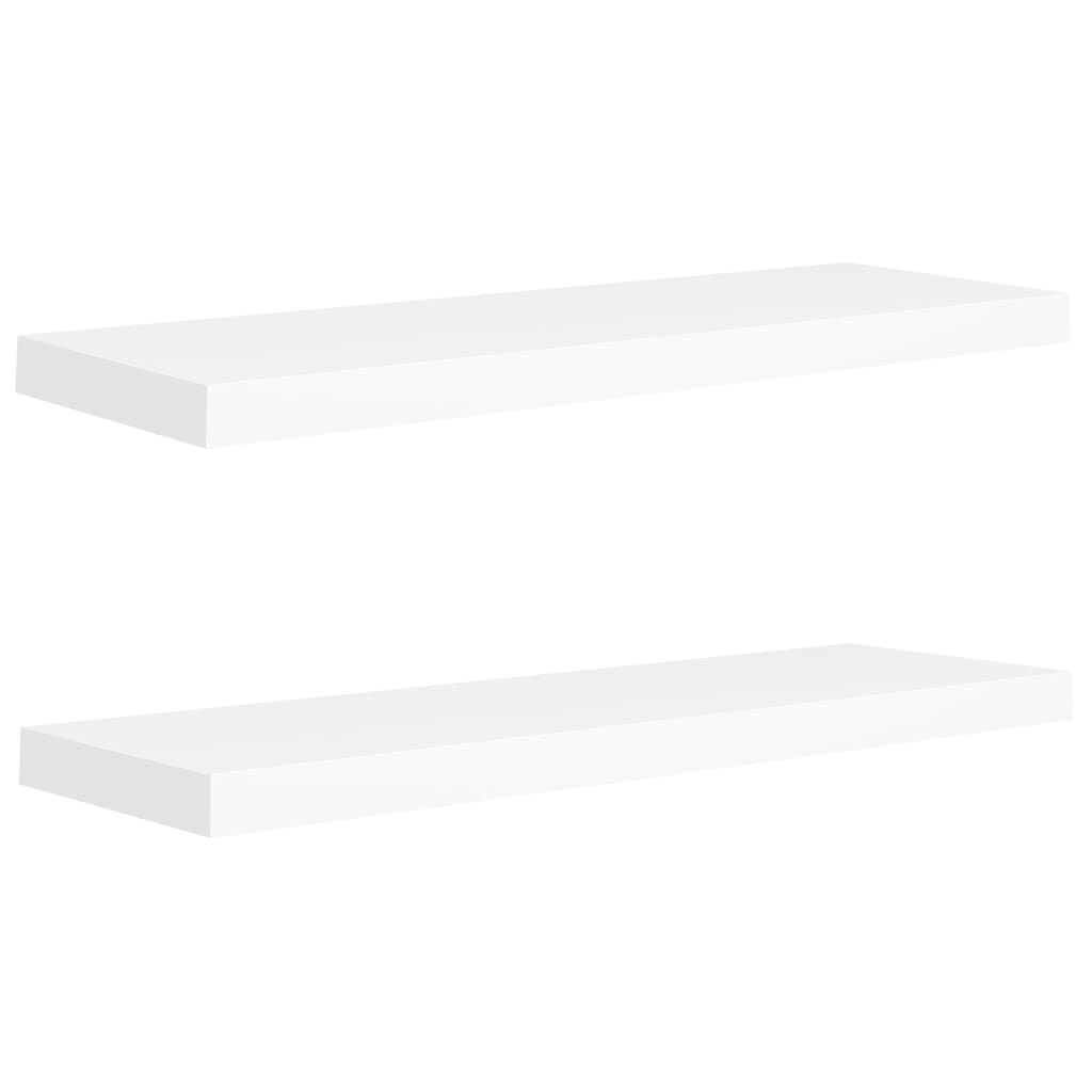 Kelluvat seinähyllyt 2 kpl valkoinen 80x23,5x3,8 cm MDF - Sisustajankoti.fi