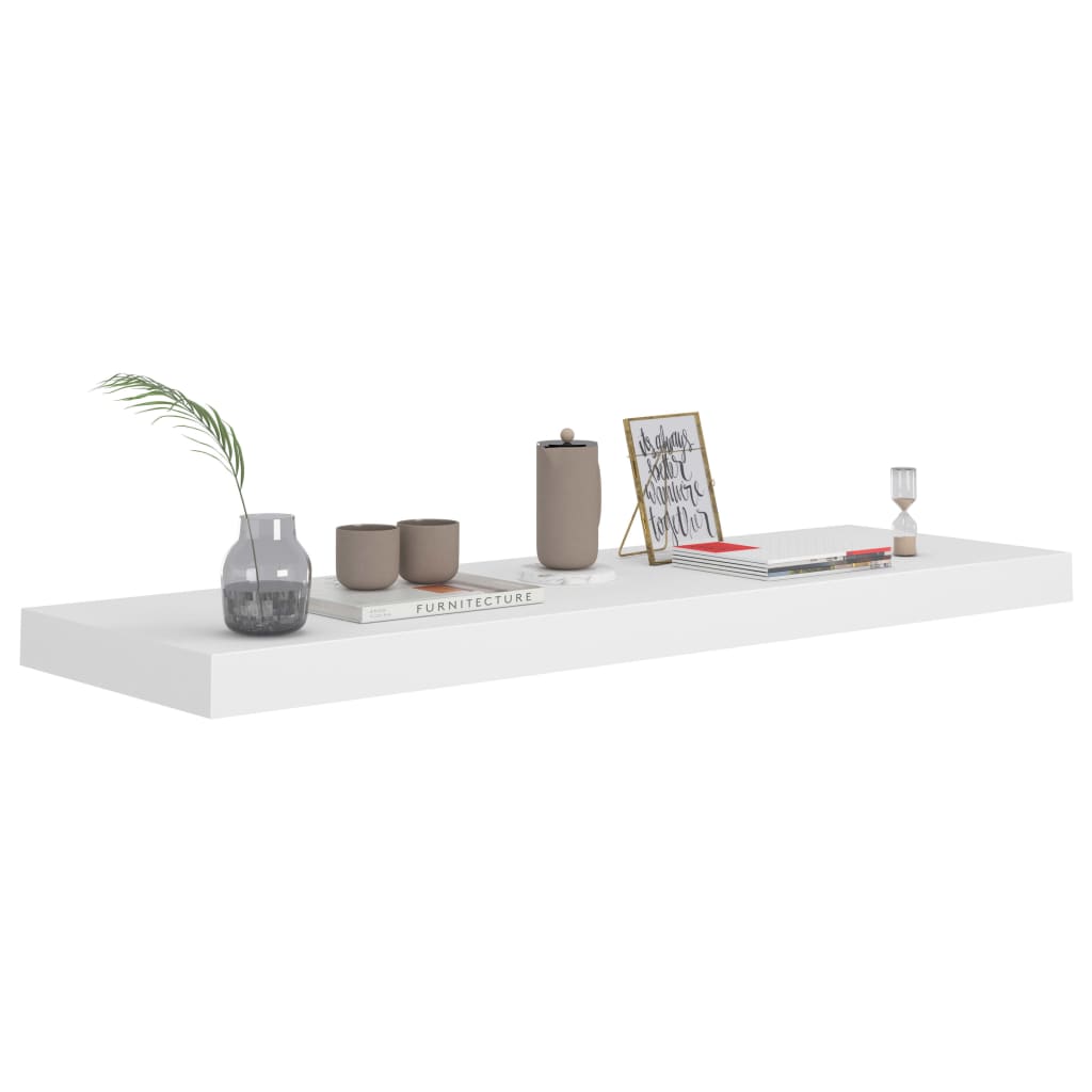 Kelluvat seinähyllyt 2 kpl valkoinen 80x23,5x3,8 cm MDF - Sisustajankoti.fi