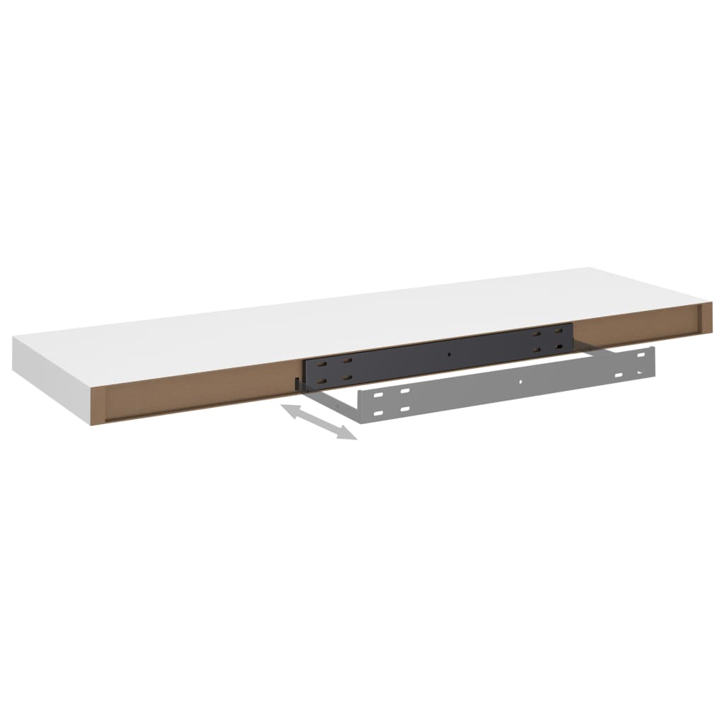 Kelluvat seinähyllyt 2 kpl valkoinen 80x23,5x3,8 cm MDF - Sisustajankoti.fi
